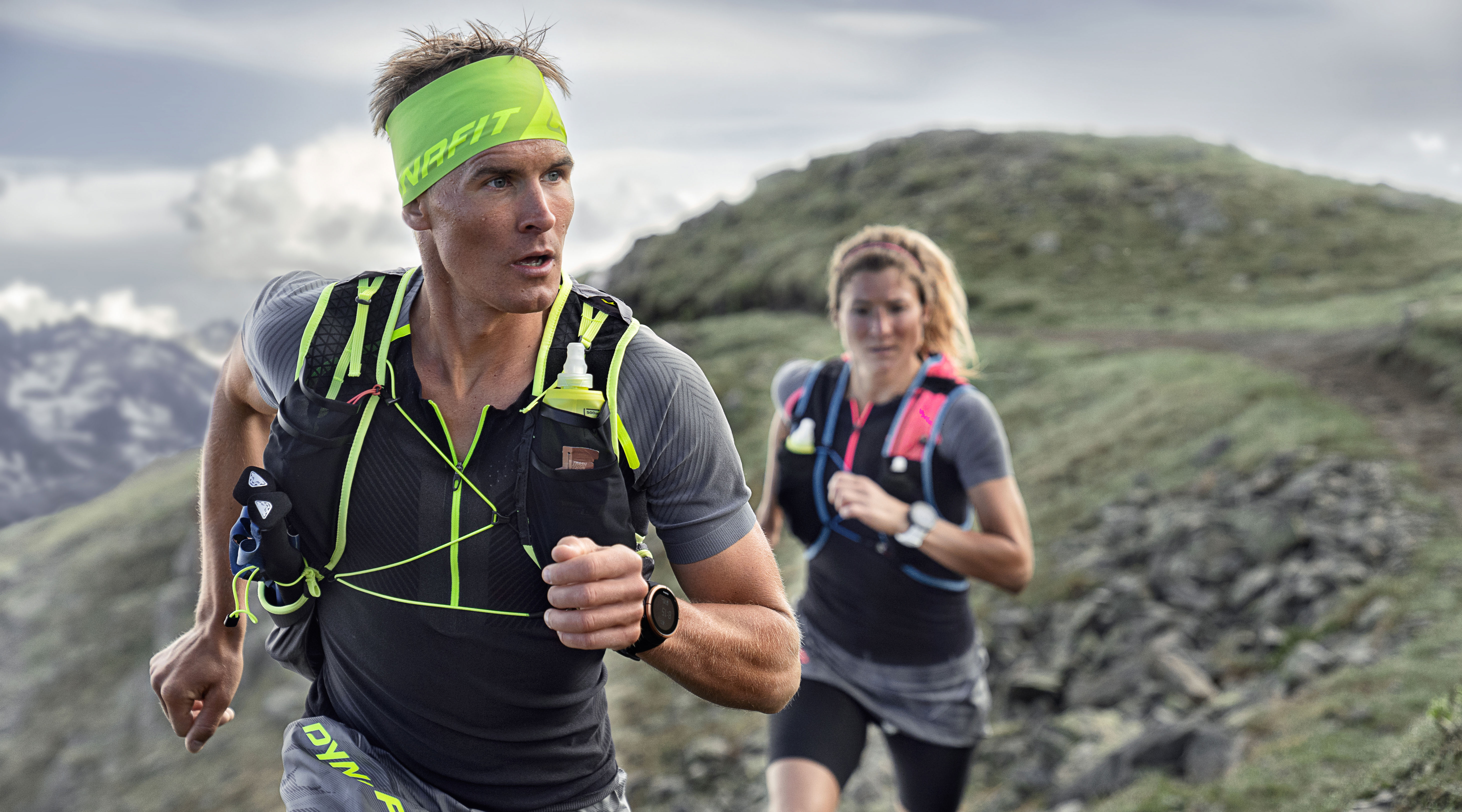 Trail running apparel: Jackets, t-shirts and or tights with performance Dynafit